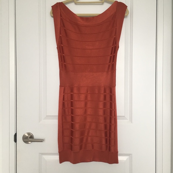 French Connection Orange Bandage Cocktail Dress - Picture 3 of 6